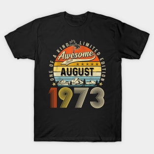 Awesome Since August 1973 Vintage 50th Birthday T-Shirt